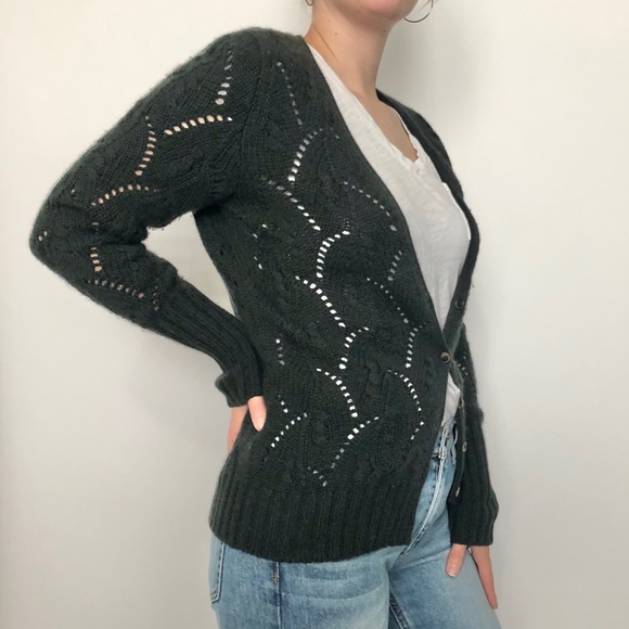 Loro Piana forest green 100% cashmere cardigan - Picture 5 of 7